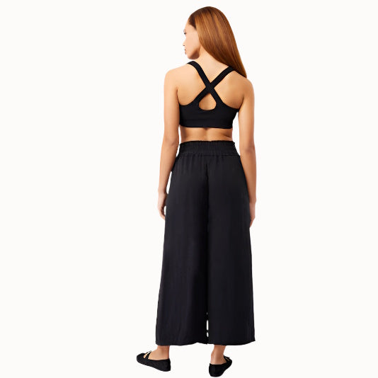 Schwarze Yogahose von Mandala aus veganer Seide