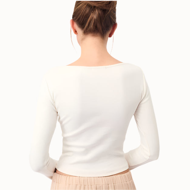 Weisses Langarmshirt von Mandala aus Bio-Baumwolle