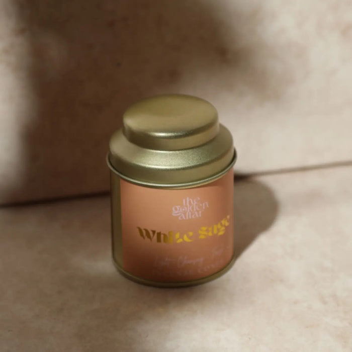 Räucherkegel weisser Salbei in Metalldose