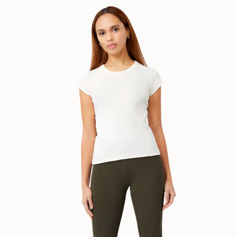 Weisses Kurzarm T-Shirt von Mandala aus Biobaumwolle.