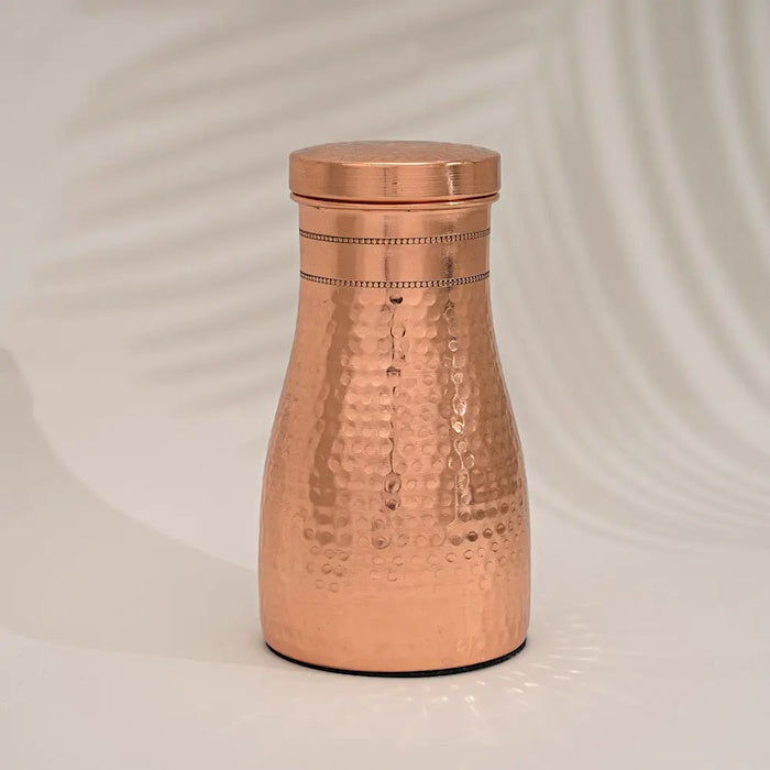 Ayurveda Kupferkaraffe gehämmert mit Deckel