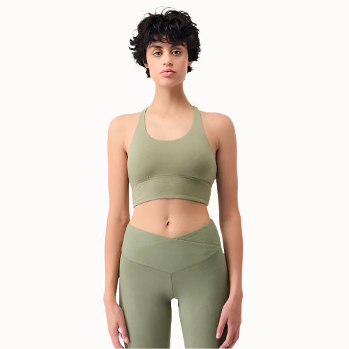 Grüner Yoga Bra von Mandala aus Tencel