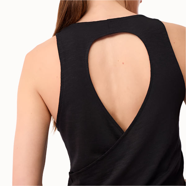 Schwarzes Tanktop von Mandala mit Rückenausschnitt