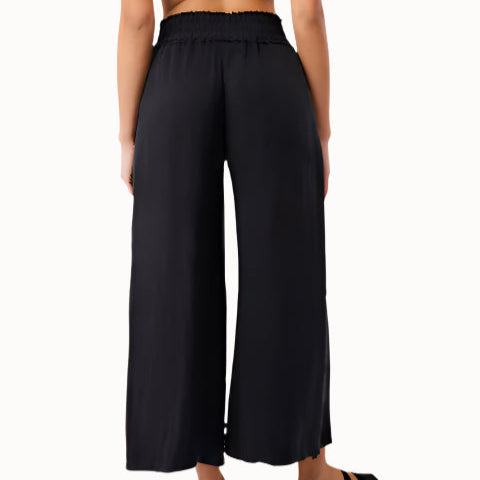 Schwarze Yogahose von Mandala aus veganer Seide